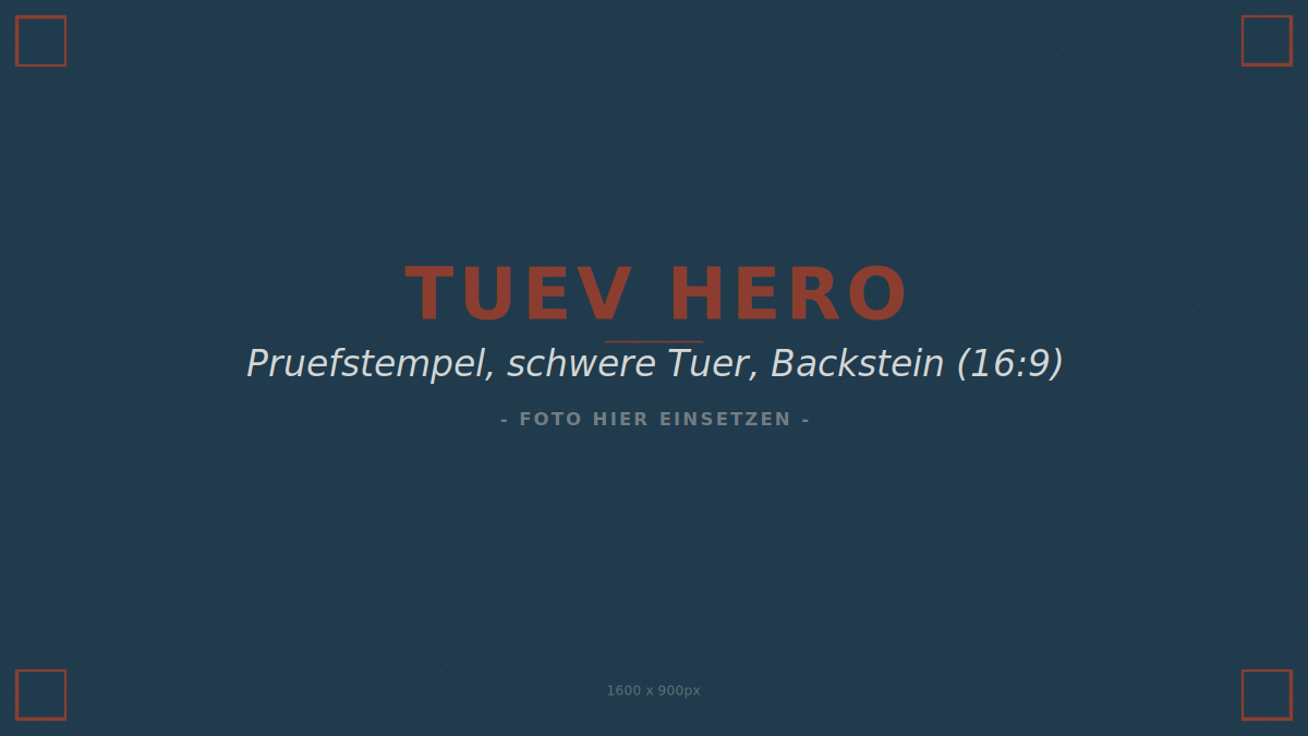 TÜV-Plakat auf Backsteinfassade